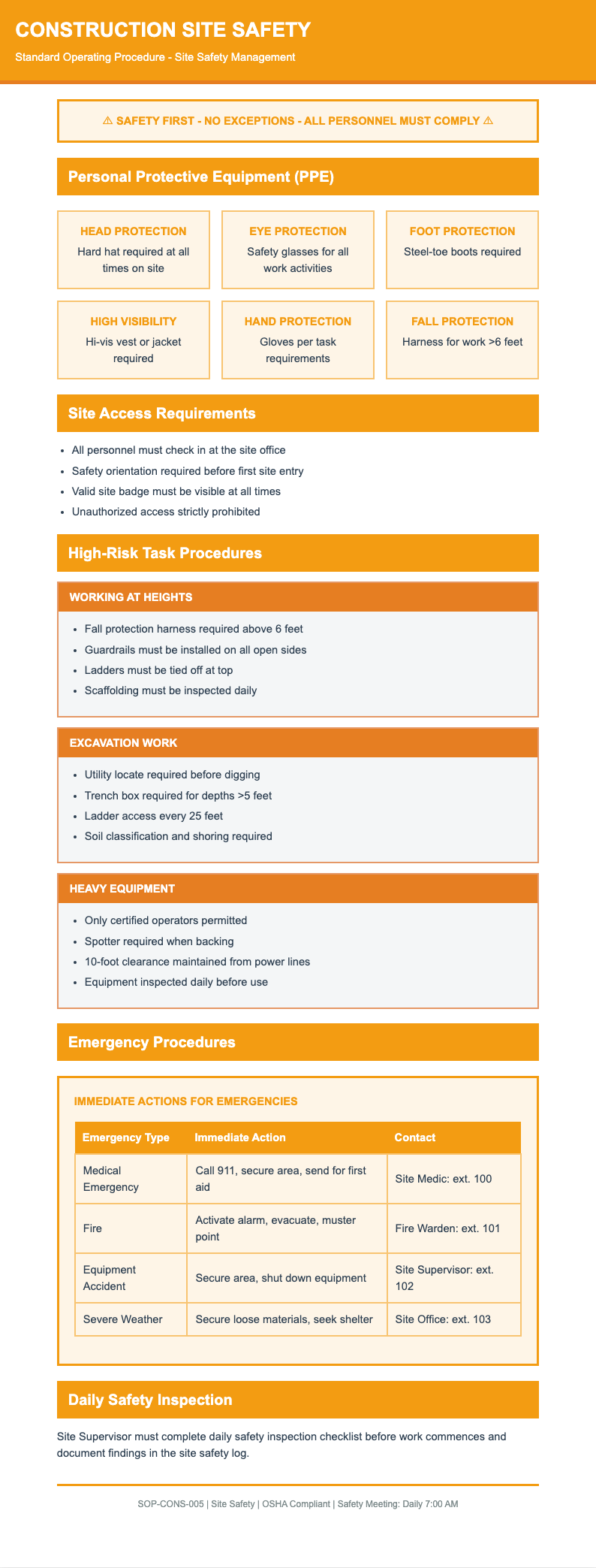 Construction engineering process sop